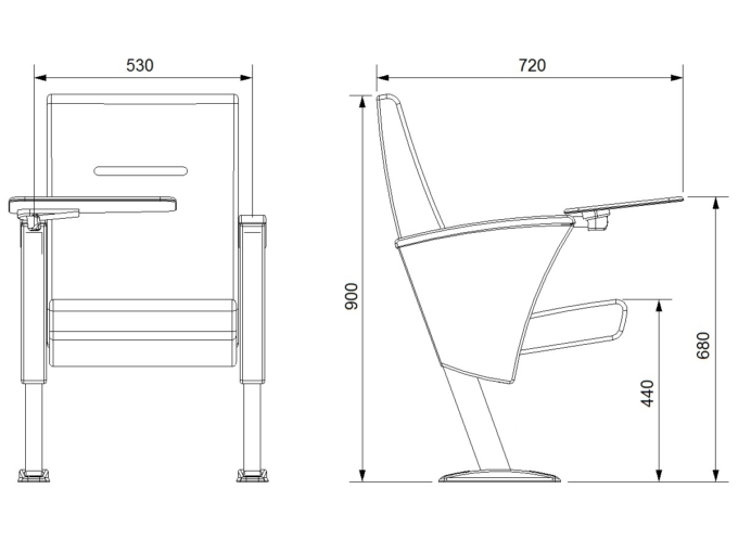 Akon Series – Y50-1 Model – Auditorium, Theater Chair – Dimensions, Price