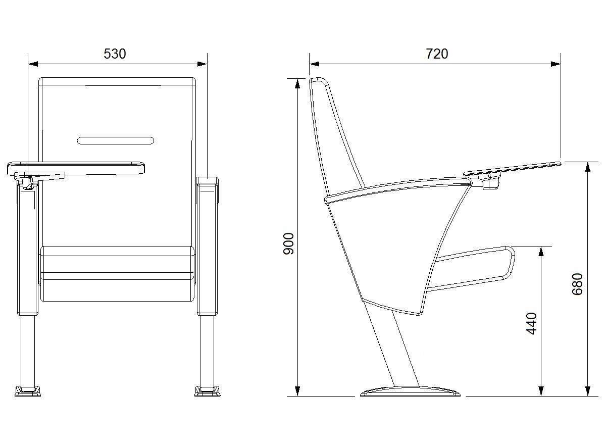 Akon Series - Y50-1 Model - Auditorium, Theater Chair - Dimensions, Price