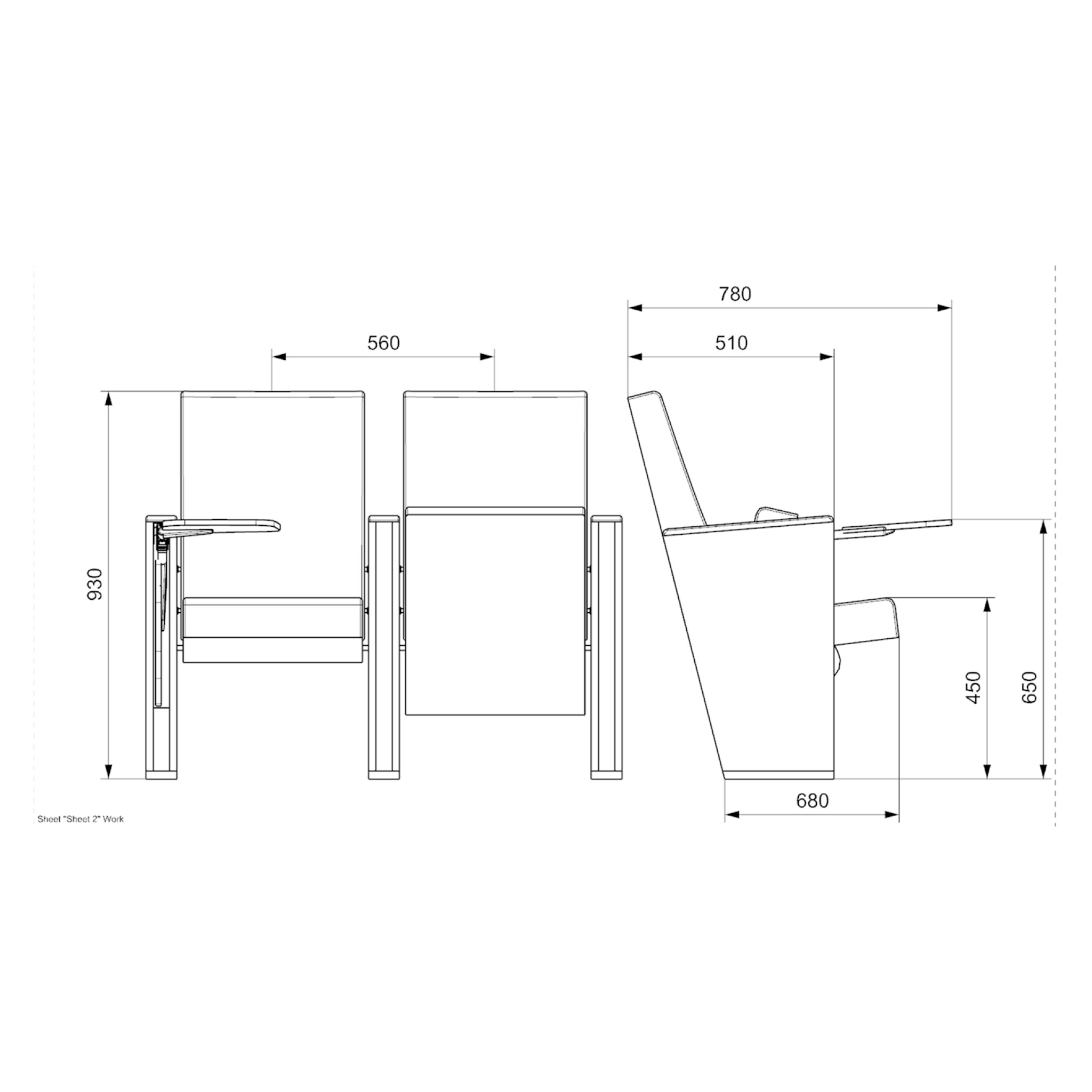 PABLO Series - Auditorium, Theatre, Cinema Chair - Turkey - Seatorium - Public Seating Manufacturer