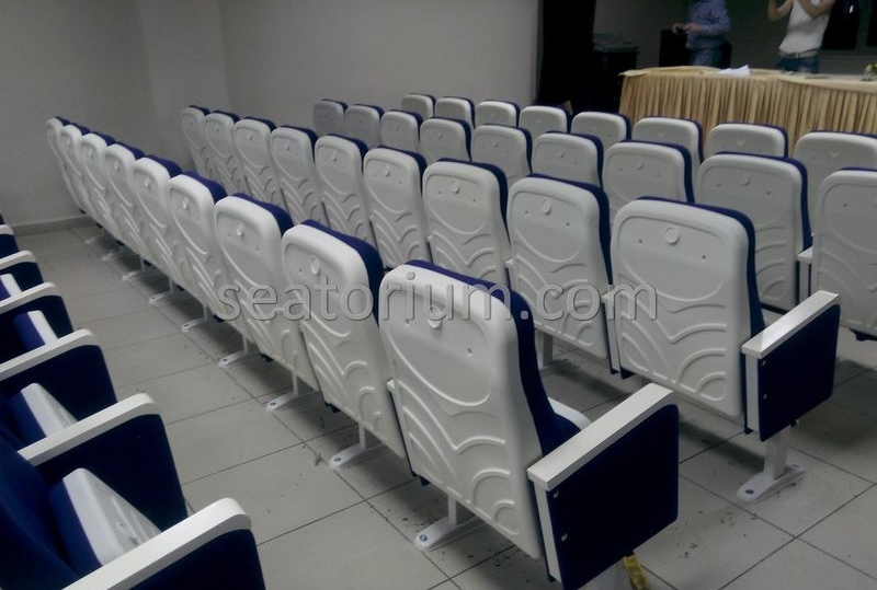 Blue White Auditorium Chairs Project Installation - Seatorium™'s Auditorium