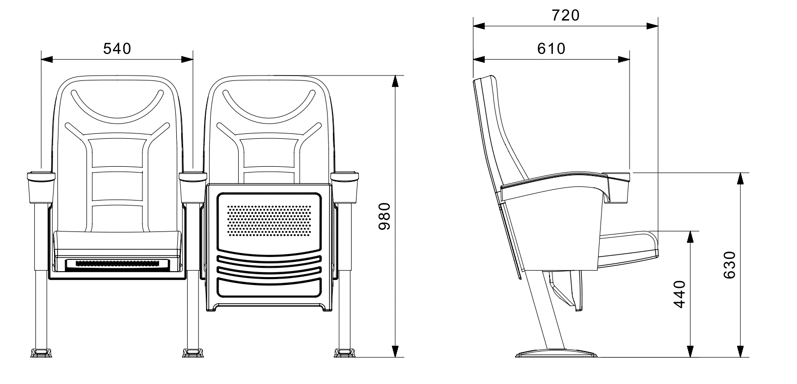 Bolton Series - Auditorium, Theatre, Cinema Chair - Turkey - Seatorium - Public Seating Manufacturer