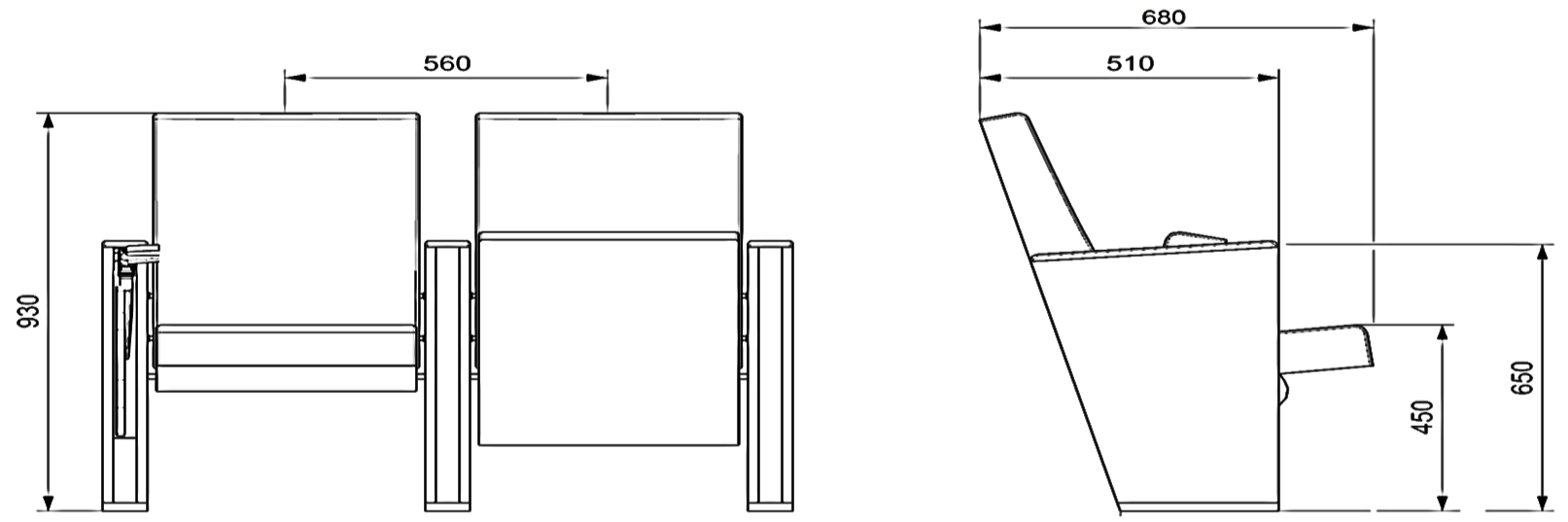 Teon Series - Auditorium, Theatre, Cinema Chair - Turkey - Seatorium - Public Seating Manufacturer