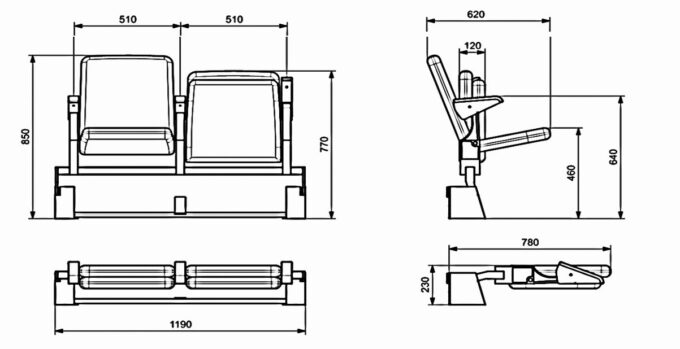 Ariana Telescopic Chair – Seatorium – Telescopic Tribune Seating Systems